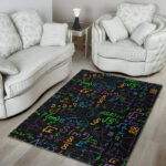 Math Pattern Print Sillvela Area Rug