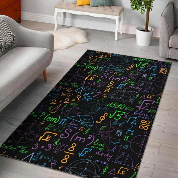 Math Pattern Print Sillvela Area Rug