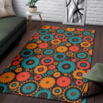 Mechanic Colorful Pattern Print Sillvela Area Rug