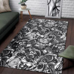 Mechanic Pattern Print Sillvela Area Rug