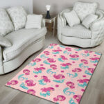 Mermaid Pink Pattern Print Sillvela Area Rug