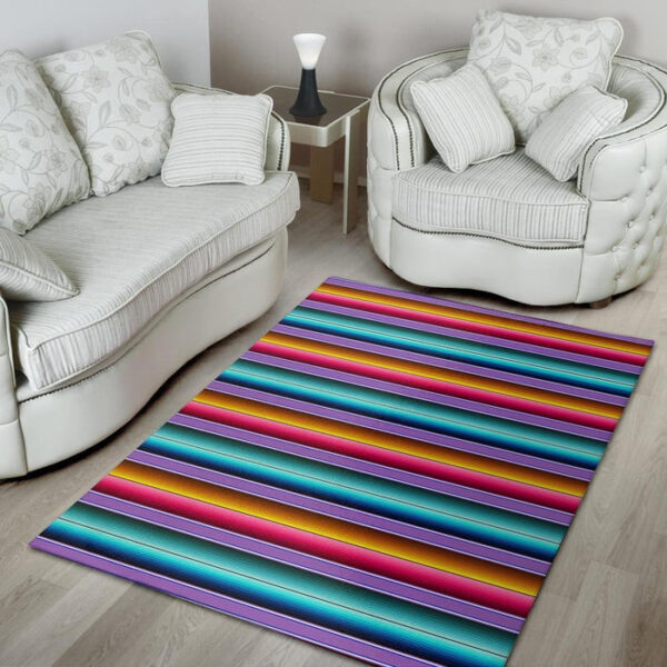 Mexican Baja Serape Sillvela Area Rug