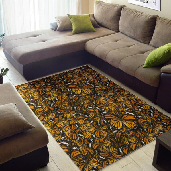 Monarch Butterfly Pattern Print Sillvela Area Rug