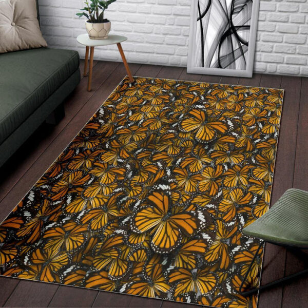 Monarch Butterfly Pattern Print Sillvela Area Rug