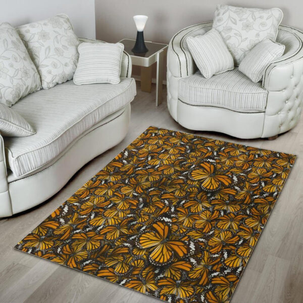 Monarch Butterfly Pattern Print Sillvela Area Rug