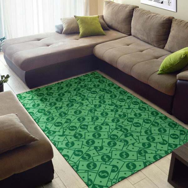Money Dollar Print Pattern Sillvela Area Rug