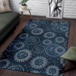Moon Sun Print Pattern Sillvela Area Rug