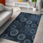 Moon Sun Print Pattern Sillvela Area Rug