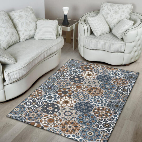 Mosaic Print Pattern Sillvela Area Rug