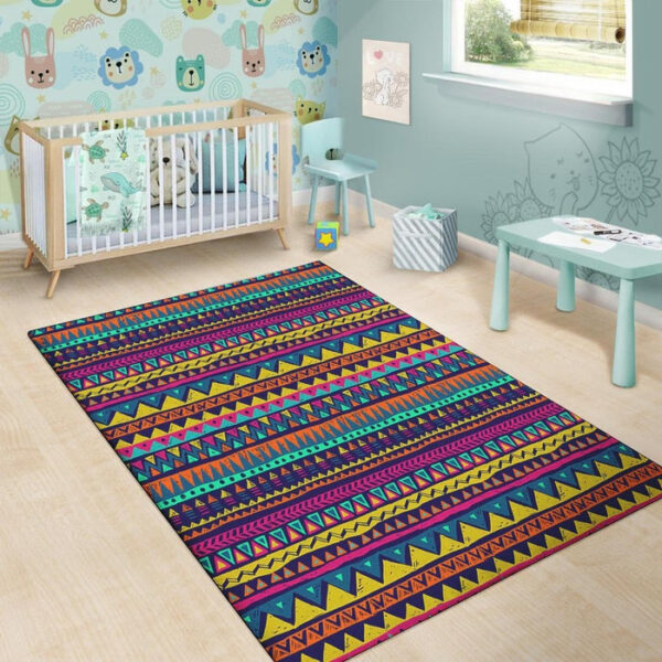Multicolor Native Aztec Abstract Geometric Sillvela Area Rug