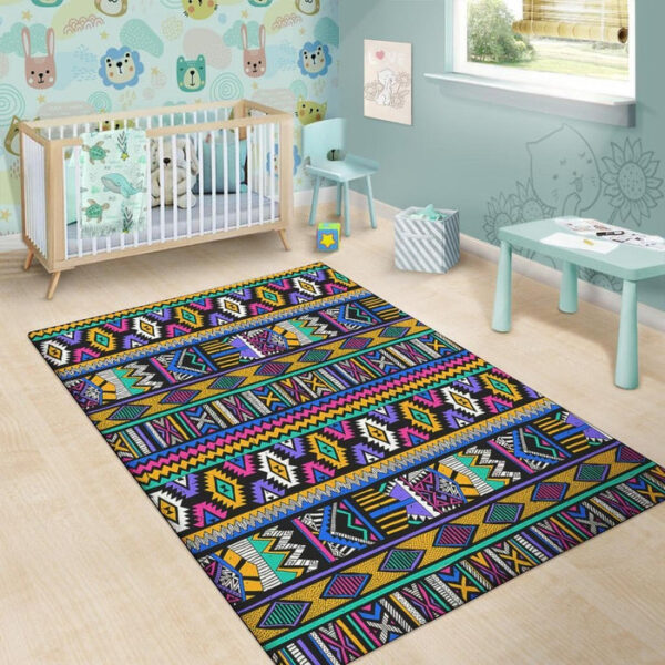Multicolor Native Aztec Doodle Element Sillvela Area Rug