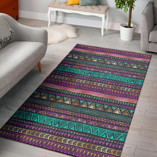 Multicolor Native Aztec Doodle Sillvela Area Rug