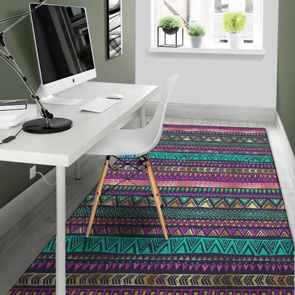 Multicolor Native Aztec Doodle Sillvela Area Rug