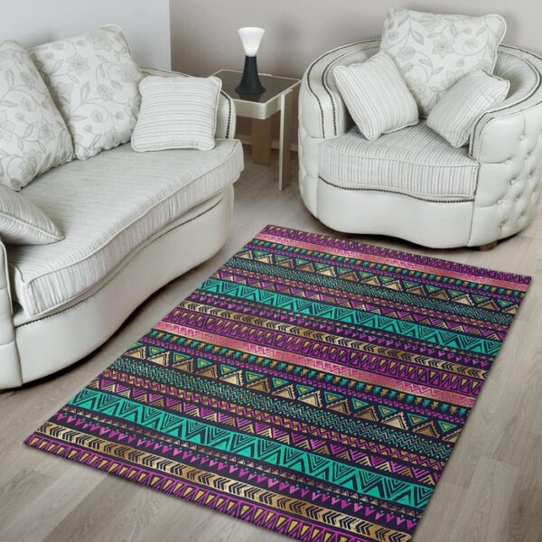 Multicolor Native Aztec Doodle Sillvela Area Rug