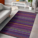 Multicolor Native Aztec Doodle Striped Sillvela Area Rug