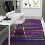 Multicolor Native Aztec Doodle Striped Sillvela Area Rug