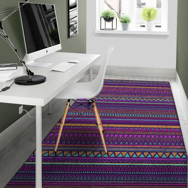 Multicolor Native Aztec Doodle Striped Sillvela Area Rug