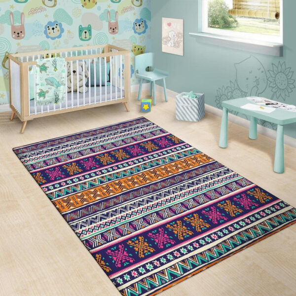 Multicolor Native Aztec Geometric Hipster Sillvela Area Rug
