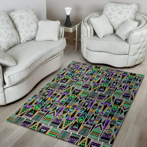 Multicolor Native Aztec Vintage Trippy Sillvela Area Rug