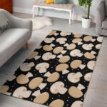 Mushroom Print Pattern Sillvela Area Rug