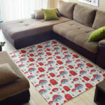 Mushroom Red Dot Print Pattern Sillvela Area Rug