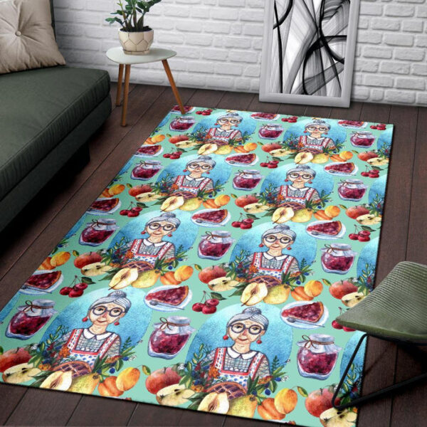 Nana Grandma Print Pattern Sillvela Area Rug