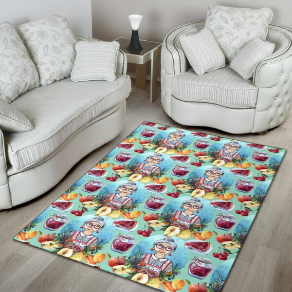 Nana Grandma Print Pattern Sillvela Area Rug