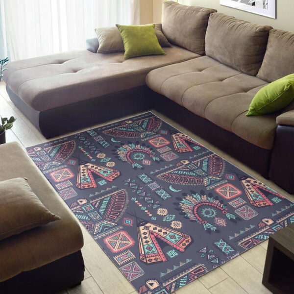 Navajo Native Aztec Indians American Tribal Print Sillvela Area Rug