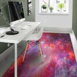 Nebula Red Galaxy Space Sillvela Area Rug
