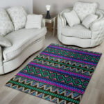 Neon Color Indian Aztec Trippy Sillvela Area Rug