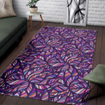 Neon Floral Tropical Hawaiian Palm Leaves Pattern Print Sillvela Area Rug