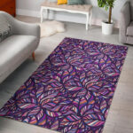Neon Floral Tropical Hawaiian Palm Leaves Pattern Print Sillvela Area Rug