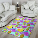 Neon Mix Fruit Pineapple Hawaiian Print Sillvela Area Rug