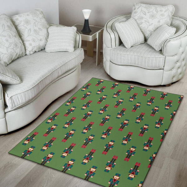 Nutcracker Green Pattern Print Sillvela Area Rug
