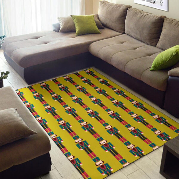 Nutcracker Yellow Pattern Print Sillvela Area Rug
