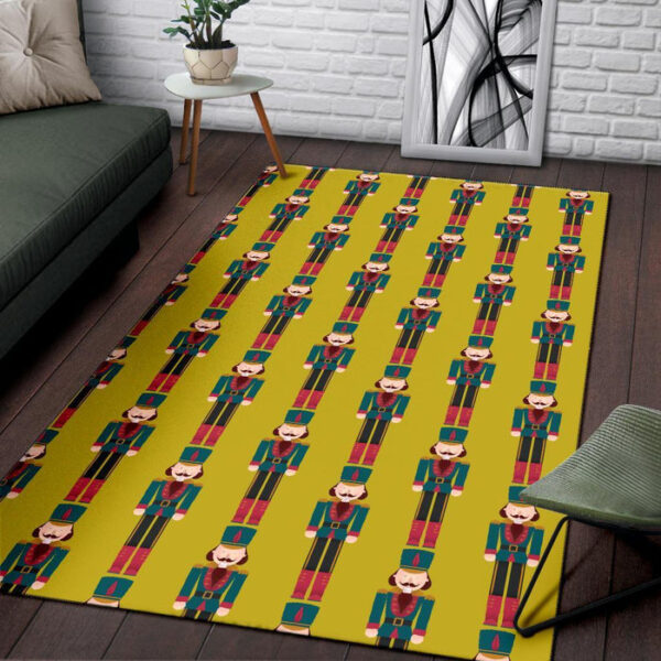 Nutcracker Yellow Pattern Print Sillvela Area Rug