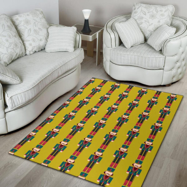 Nutcracker Yellow Pattern Print Sillvela Area Rug
