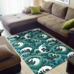 Ocean Wave Pattern Print Sillvela Area Rug