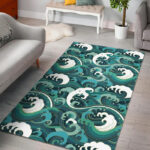 Ocean Wave Pattern Print Sillvela Area Rug