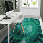 Olive Green Tie Dye Sillvela Area Rug