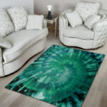 Olive Green Tie Dye Sillvela Area Rug