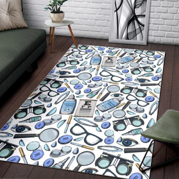Optometry Pattern Print Sillvela Area Rug