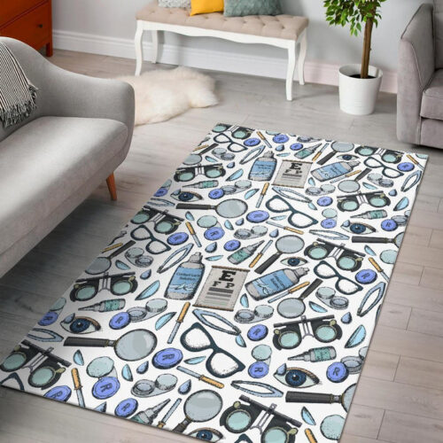 Optometry Pattern Print Sillvela Area Rug