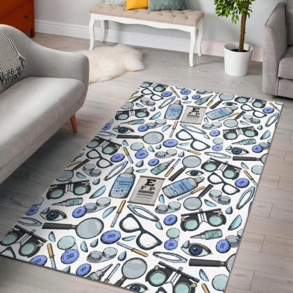 Optometry Pattern Print Sillvela Area Rug