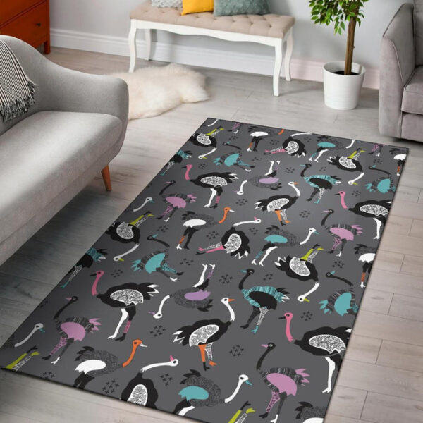 Ostrich Pattern Print Sillvela Area Rug