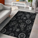 Pagan Wiccan Witch Pattern Print Sillvela Area Rug