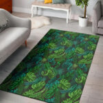 Palm Leaf Tropical Print Sillvela Area Rug