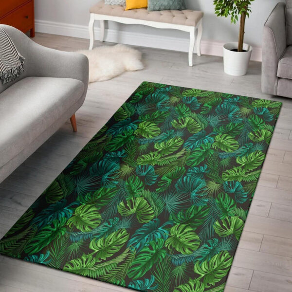 Palm Leaf Tropical Print Sillvela Area Rug