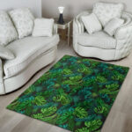 Palm Leaf Tropical Print Sillvela Area Rug