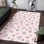 Panda Fruit Pattern Print Sillvela Area Rug